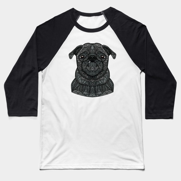 Little black pug Baseball T-Shirt by ArtLovePassion